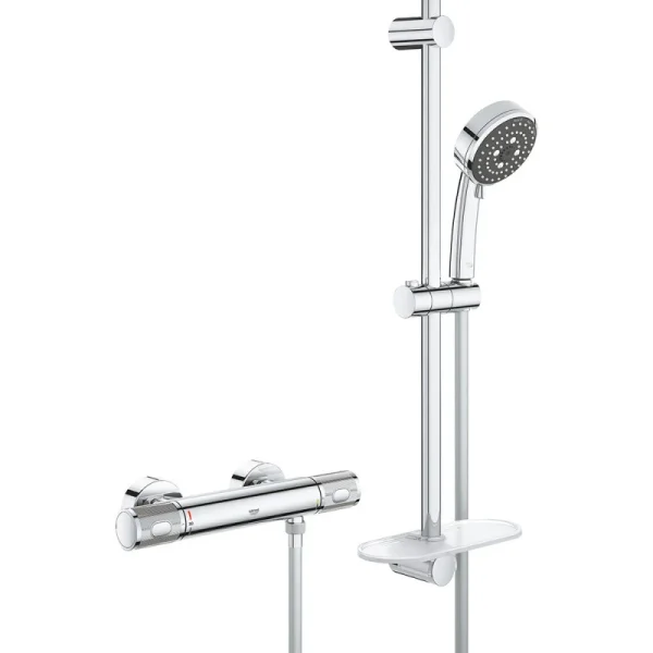 Ensemble Thermostatique PRECISION FEEL GROHE 34791000 Douchette 3 Jets + Barre 60 Cm – Chrome 1