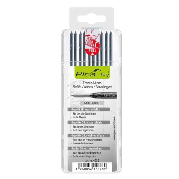 PICA MARKER Etui De 10 Mines De Rechange Graphite PICA-Dry 4030/SB 1