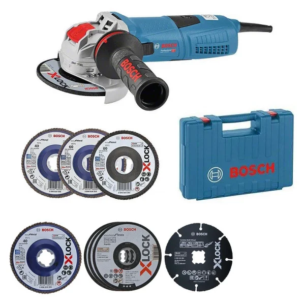 BOSCH MACHINES Meuleuse Angulaire BOSCH GWX 13-125 S Professional X-LOCK Ø 125mm 1300W + 8 Disques 1