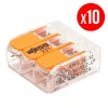 Pack De 10 Bornes De Connexion Rapide à Levier WAGO 3 Entrées Fil Souple Et Rigide – S221 7