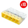 Pack De 10 Bornes De Connexion Rapide à Levier WAGO 5 Entrées Fil Rigide – S2273 7