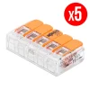 Pack De 5 Bornes De Connexion Rapide à Levier WAGO 5 Entrées Fil Souple Et Rigide – S221 5