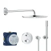 Pack De Douche Encastré GROHTHERM GROHE 34731000 – Mitigeur Rond – Ø 31 Cm & Douchette 3 Jets 7